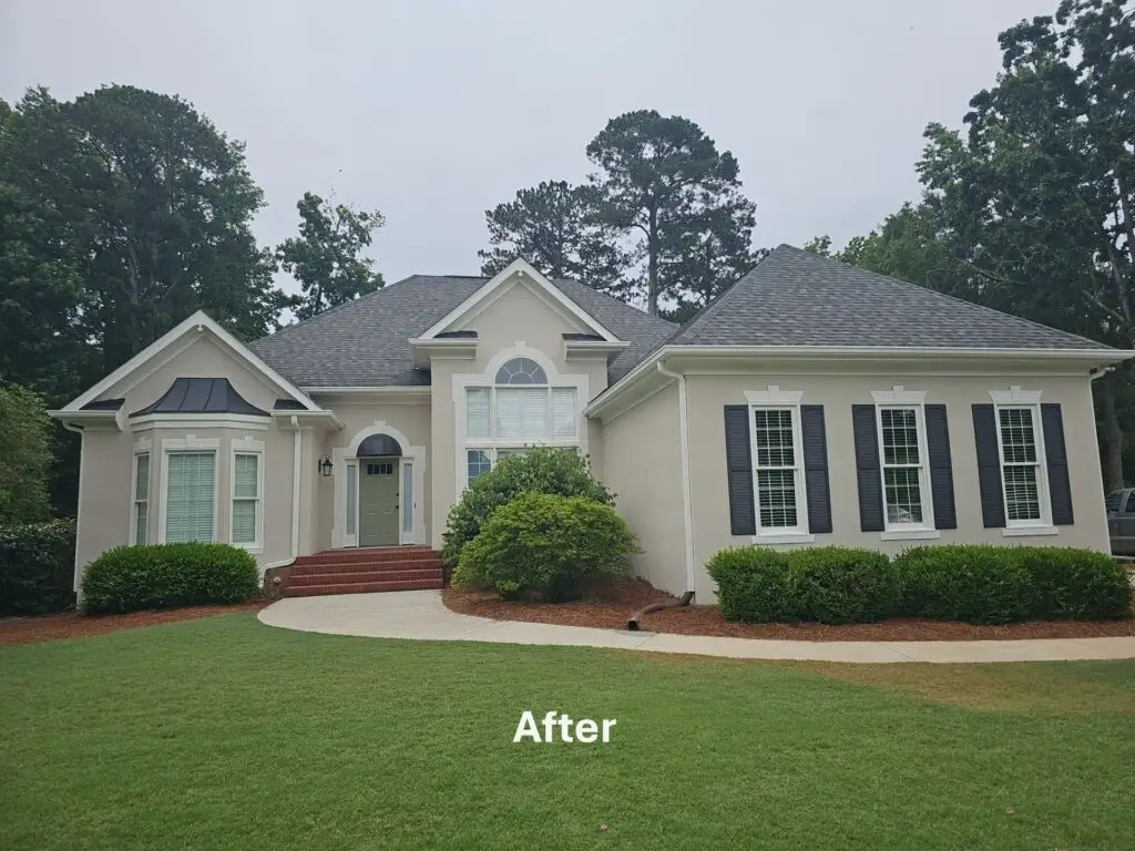 After: same home with lighter exterior siding